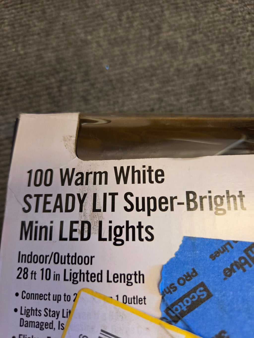 Christmas Lightrs - 100 lights, almost 29' long, Open Box