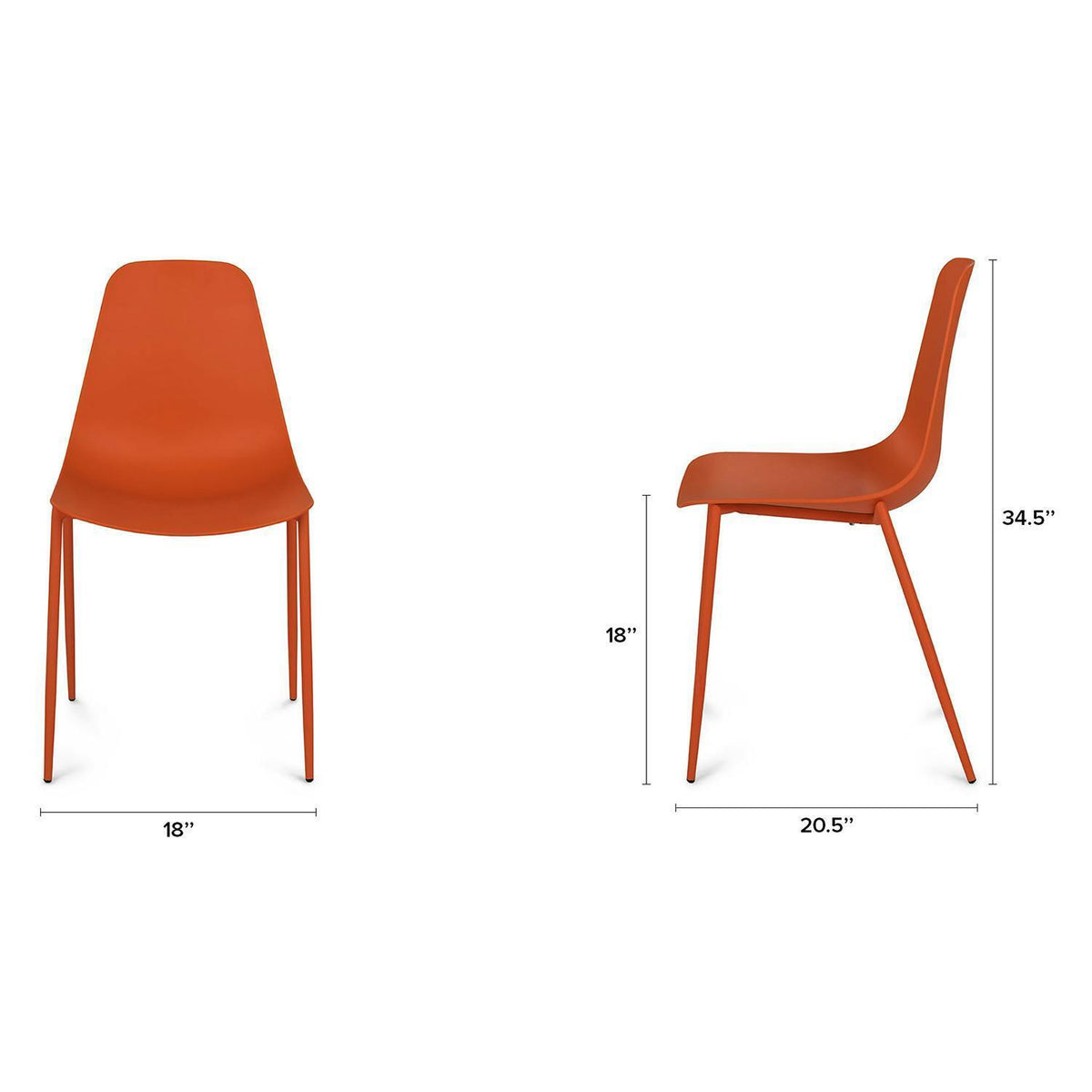 Article Svelti Dining Chair - Begonia Orange, 6 available, Brand new!