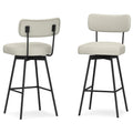 Simpli Home Giselle 29" Swivel Bar Stool Set of 2 – Light Grey/Black (NEW)