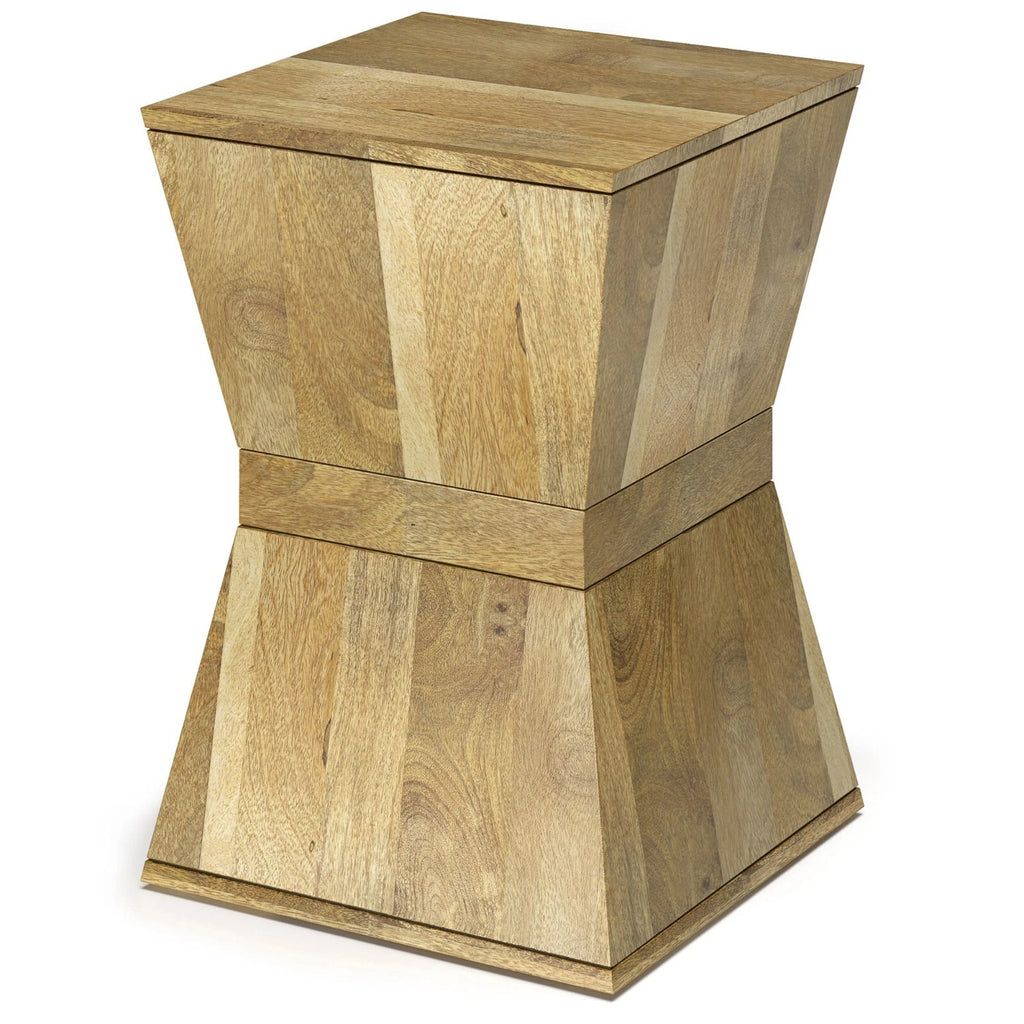 Simpli Home Westfield 14" Solid Mango Wood Geometric Accent Side Table – NEW