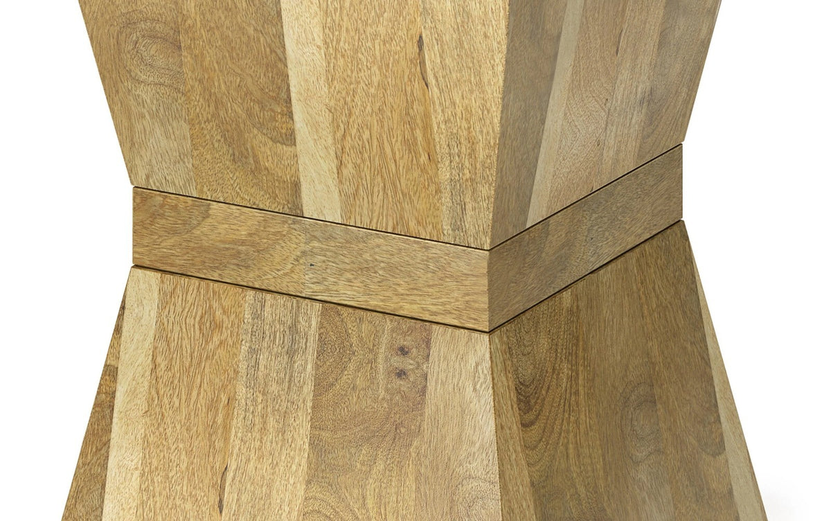 Simpli Home Westfield 14" Solid Mango Wood Geometric Accent Side Table – NEW