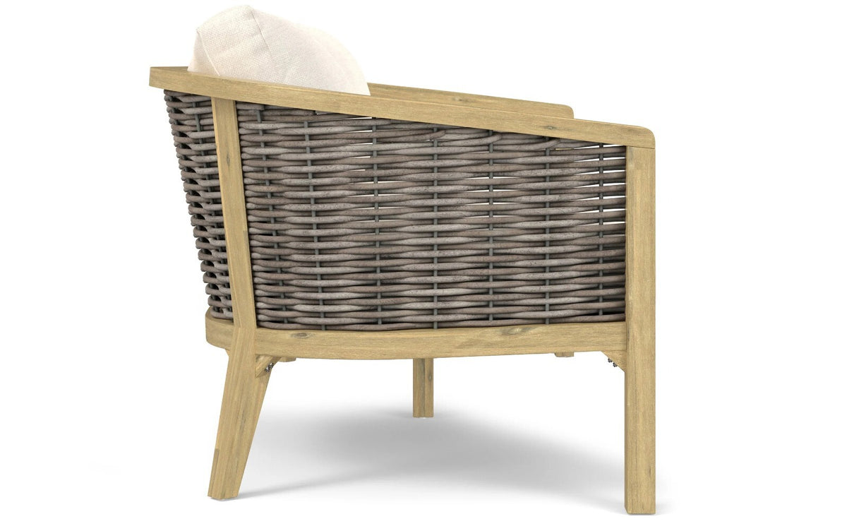 Simpli Home Parkside 70" Solid Acacia Wood Outdoor Patio Sofa – NIB (NEW)