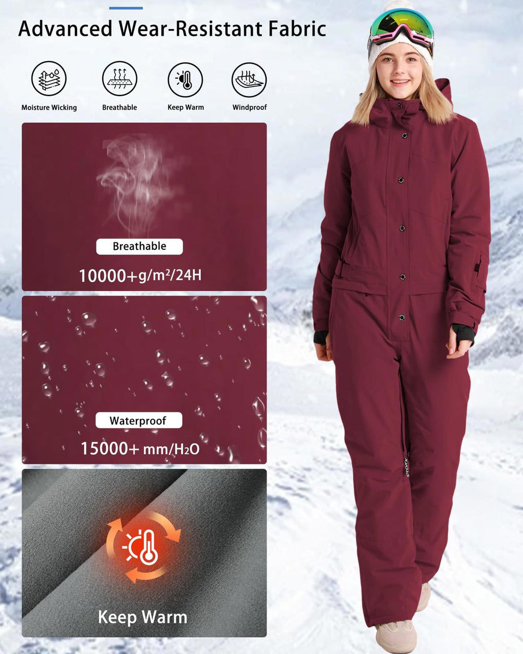 Bluemagic Womens Snowsuit, One Piece, Black, XL - PDX Furnish