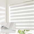 Bricurtex Cordless Zebra Blinds, White, 29" x 72" - PDX Furnish