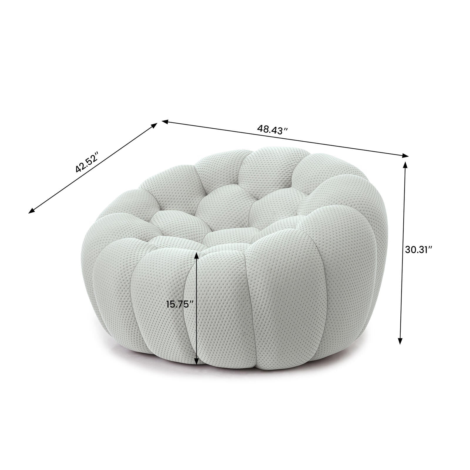 Bubble Armless Sofa | Supportive Comfort | Single Seat - PDX Furnish