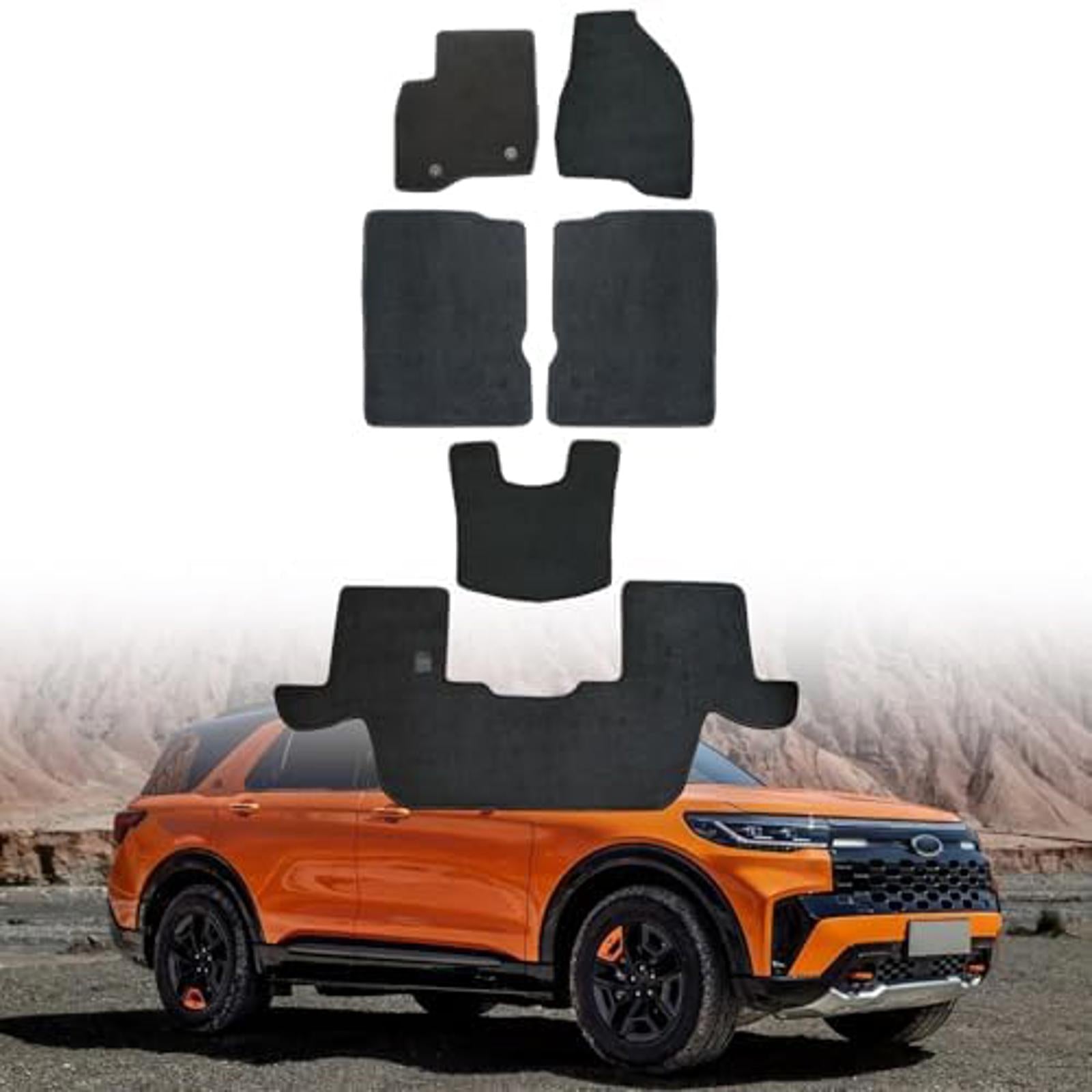 Cloth Car Floor Mats Carpet Full Set Fit for Ford Explorer, 2015 - 2019 - PDX Furnish