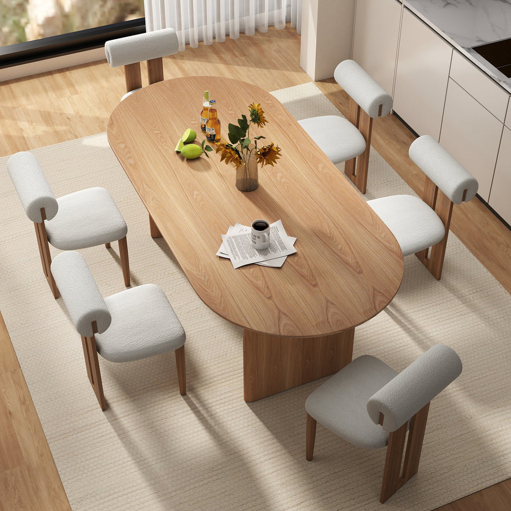 Curved Leg Oval Dining Table, Solid Wood, Brand NEW! - PDX Furnish