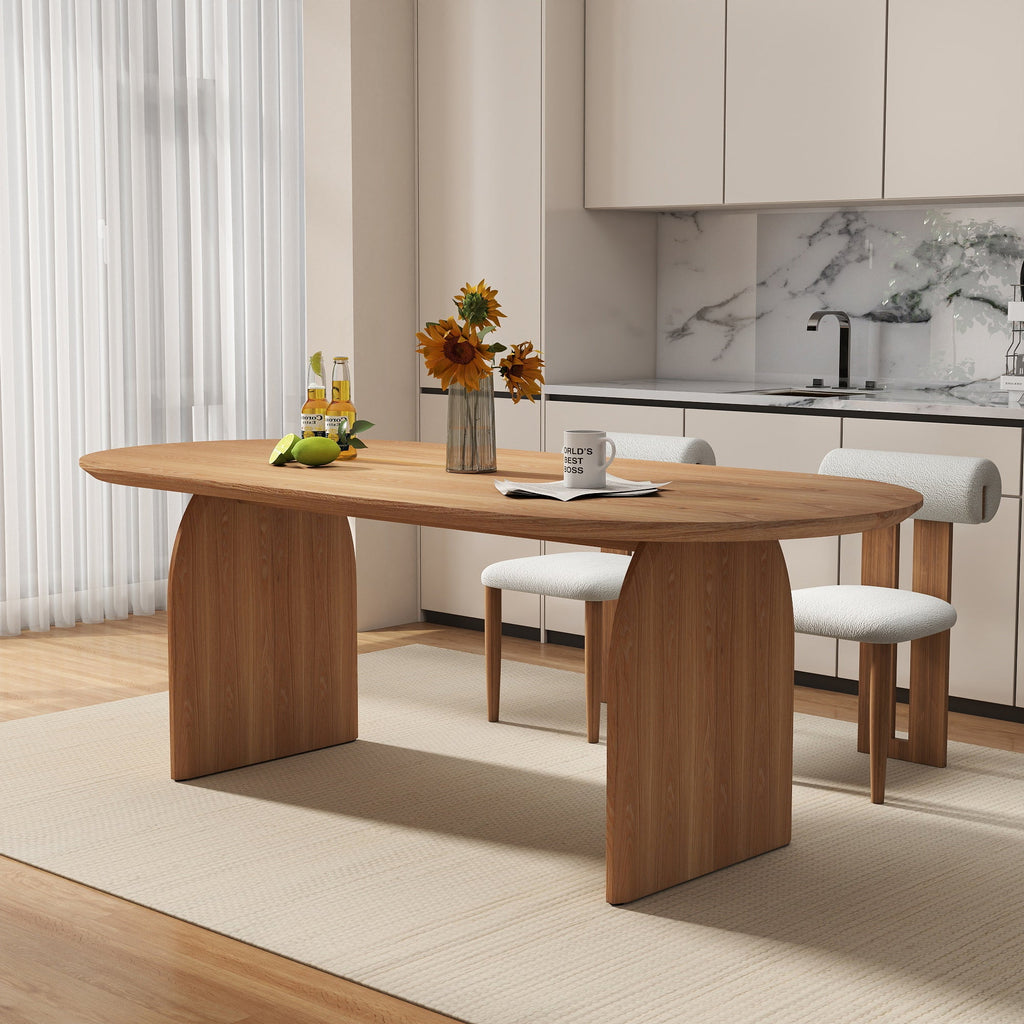 Curved Leg Oval Dining Table, Solid Wood, Brand NEW! - PDX Furnish