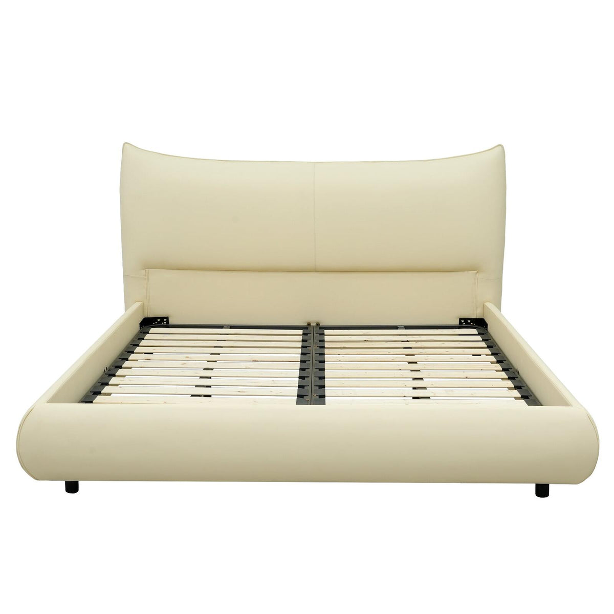 Luxury minimalist bed frame, premium leather, Queen or King, NEW
