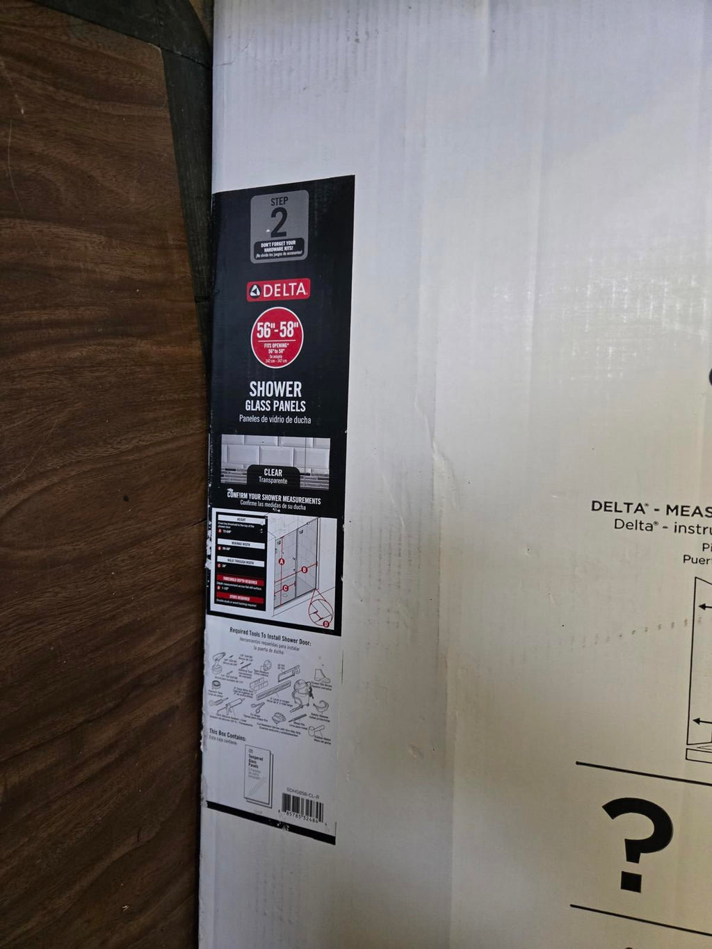Delta Heavy Hinge Door, Brand New, 56 - 58" Opening, Glass only - PDX Furnish