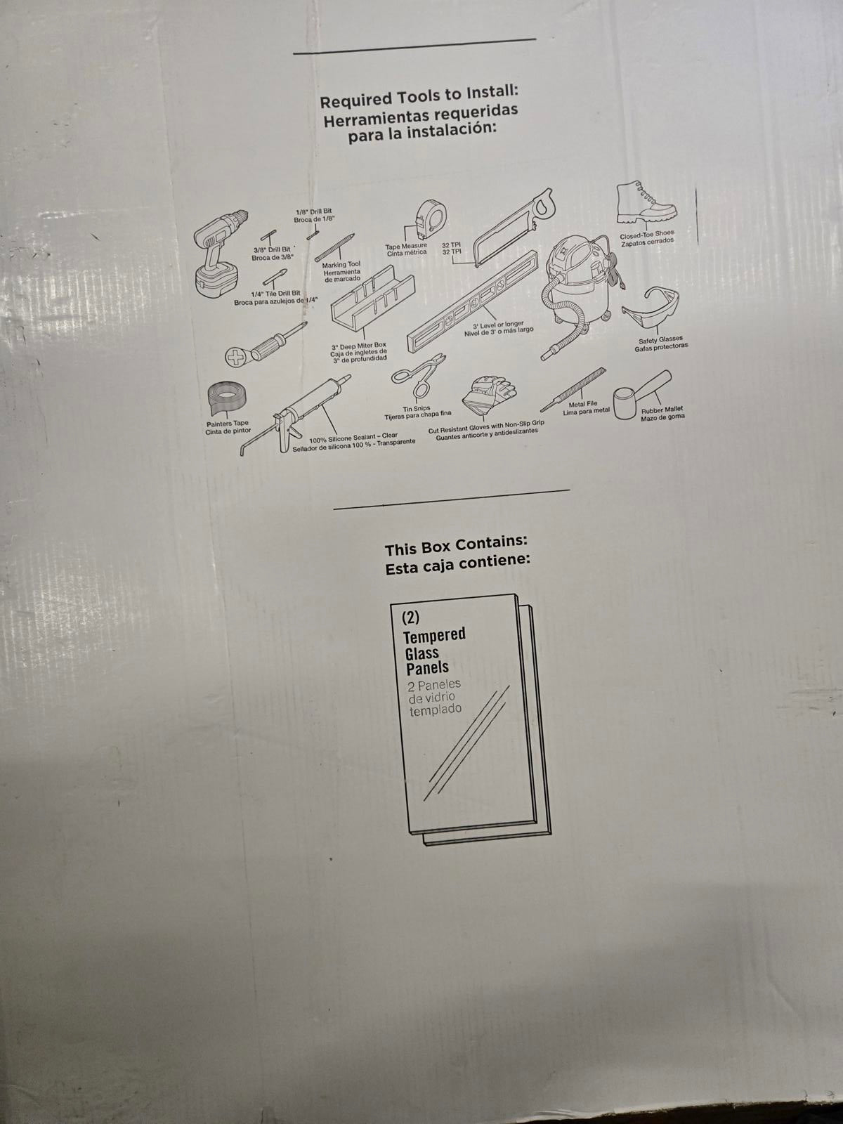 Delta Heavy Hinge Door, Brand New, 56 - 58" Opening, Glass only - PDX Furnish