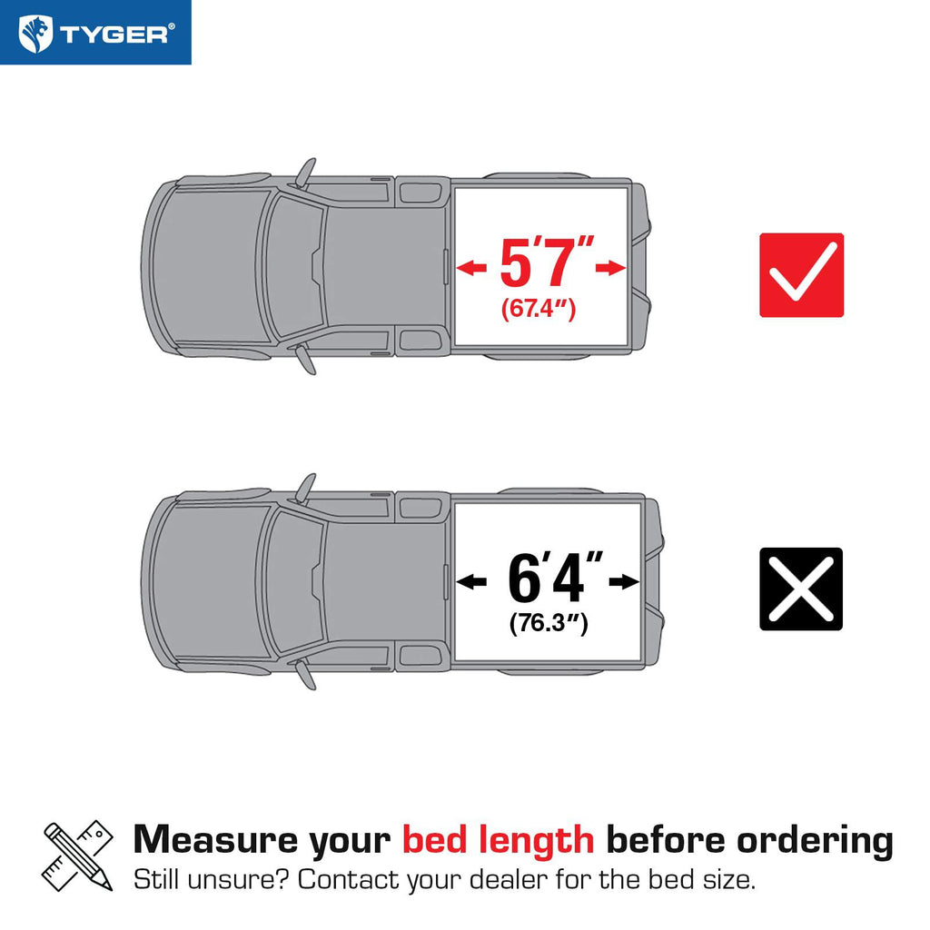 Tyger Soft Roll-up Truck Tonneau Cover, 2019-2026 Ram 1500, 67" Bed,  TG-BC1D9046