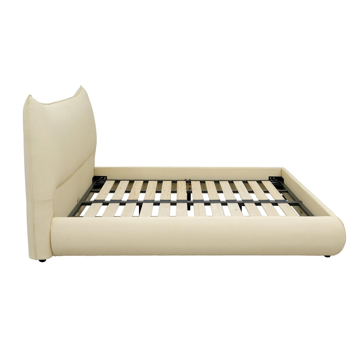 Luxury minimalist bed frame, premium leather, Queen or King, NEW