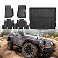 Floor Mats and Trunk Cargo Liner for 2007 - 2018 Jeep Wrangler JK 4 Door Black - PDX Furnish