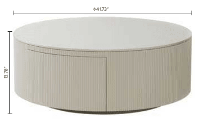 Fluted Round Wood Coffee Table - PDX Furnish