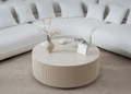 Fluted Round Wood Coffee Table - PDX Furnish