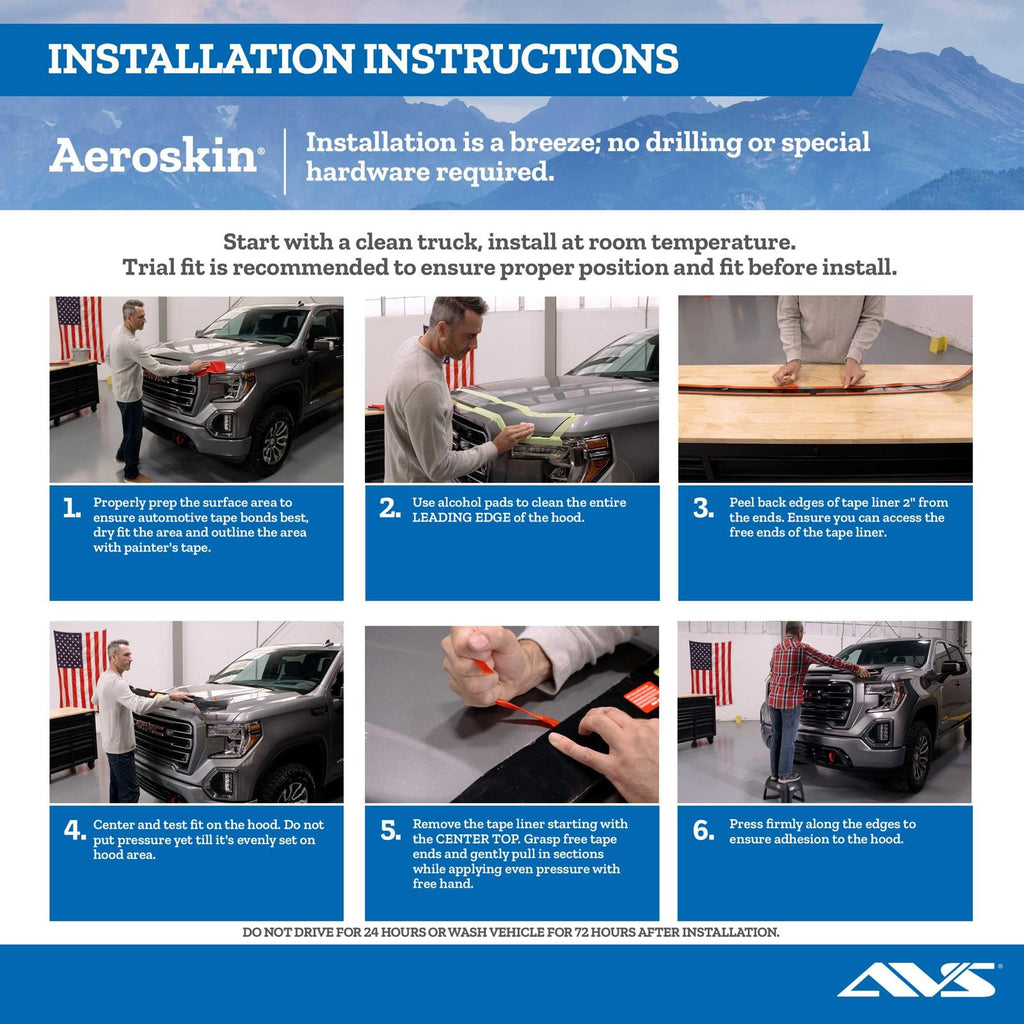 Auto Ventshade [AVS] Aerokin Color Match / Hood Protector, Fits 2019 - 2023 Toyota Tacoma