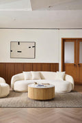 Luxury Crescent Sofa, White - PDX Furnish