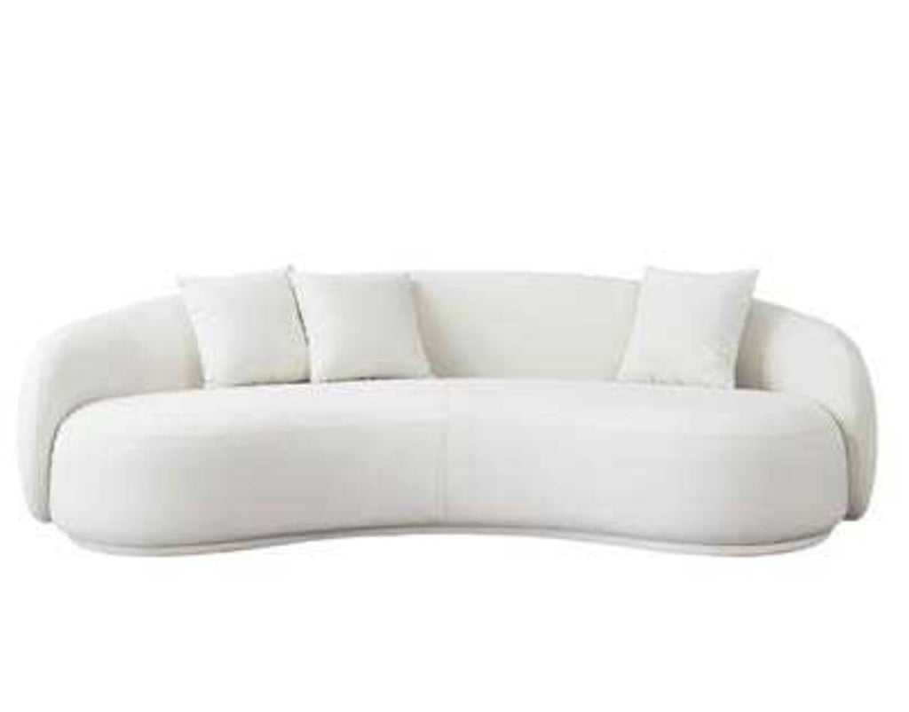 Luxury Crescent Sofa, White - PDX Furnish
