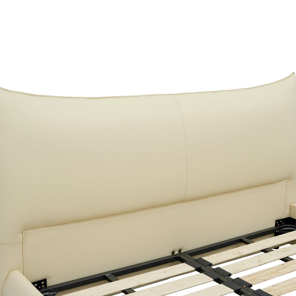 Luxury minimalist bed frame, premium leather, brand new! - PDX Furnish