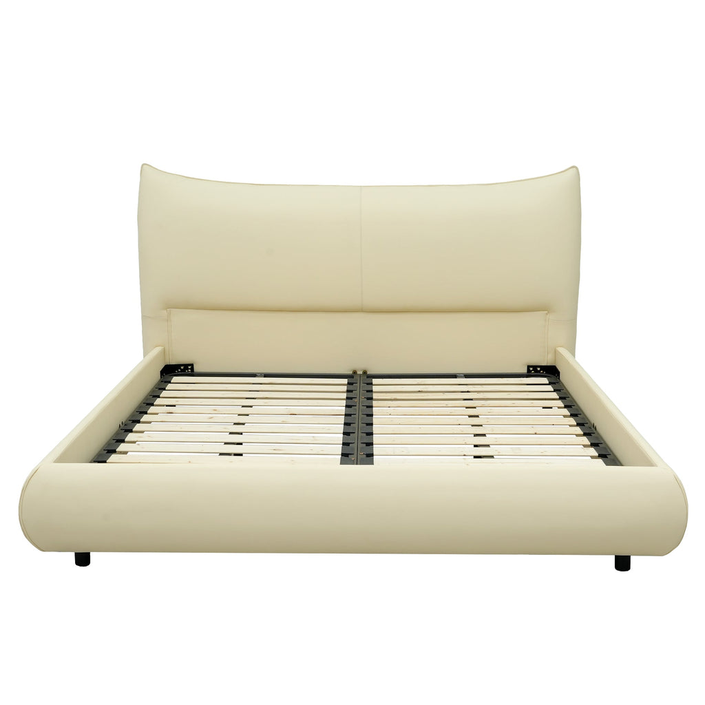 Luxury minimalist bed frame, premium leather, brand new! - PDX Furnish