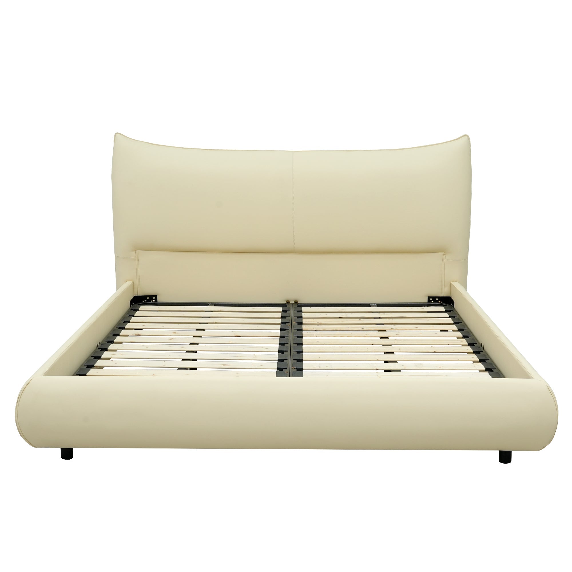 Luxury minimalist bed frame, premium leather, brand new! - PDX Furnish