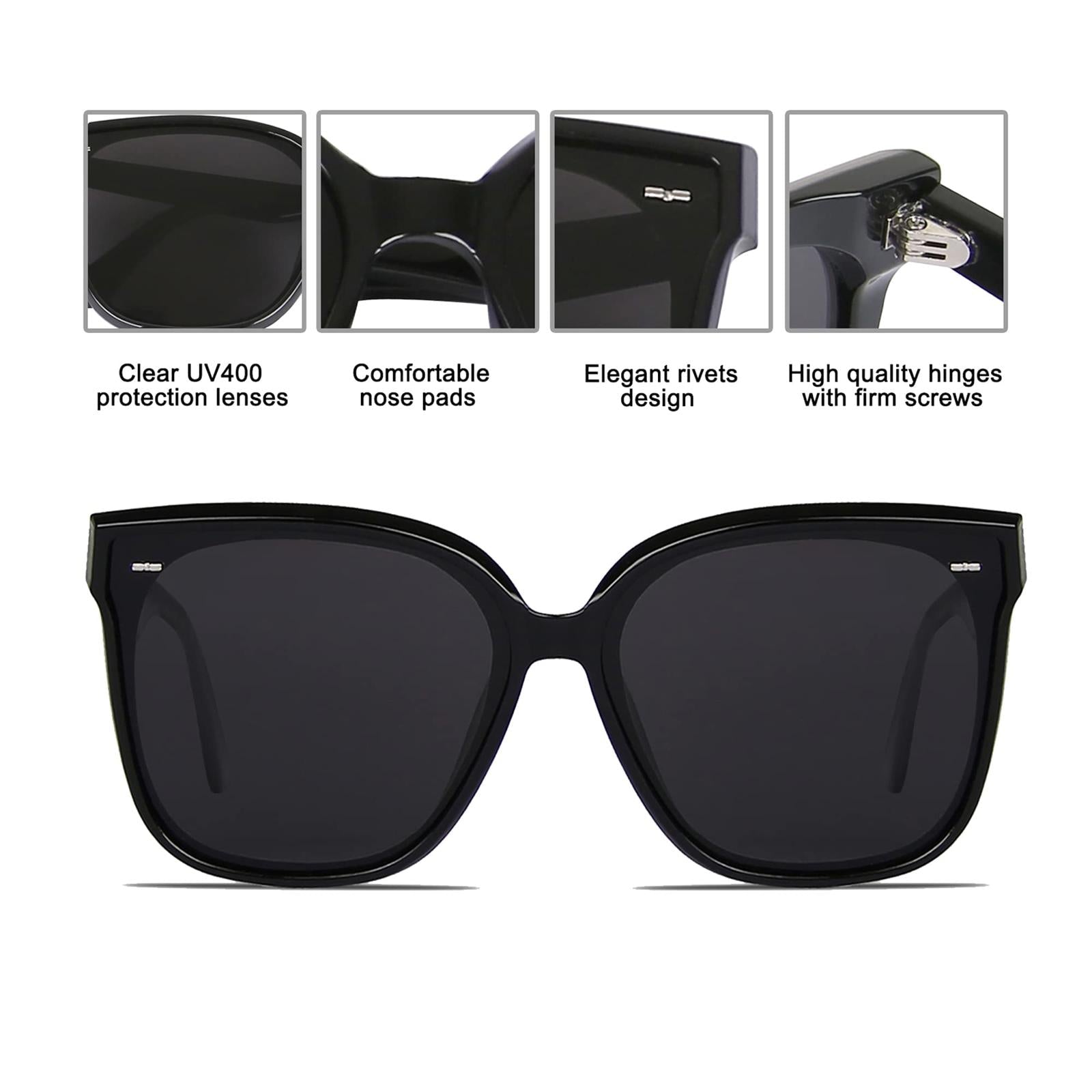 Mazzen Polarized Sunglasses, Black Grey Lenses with Black Frame - PDX Furnish