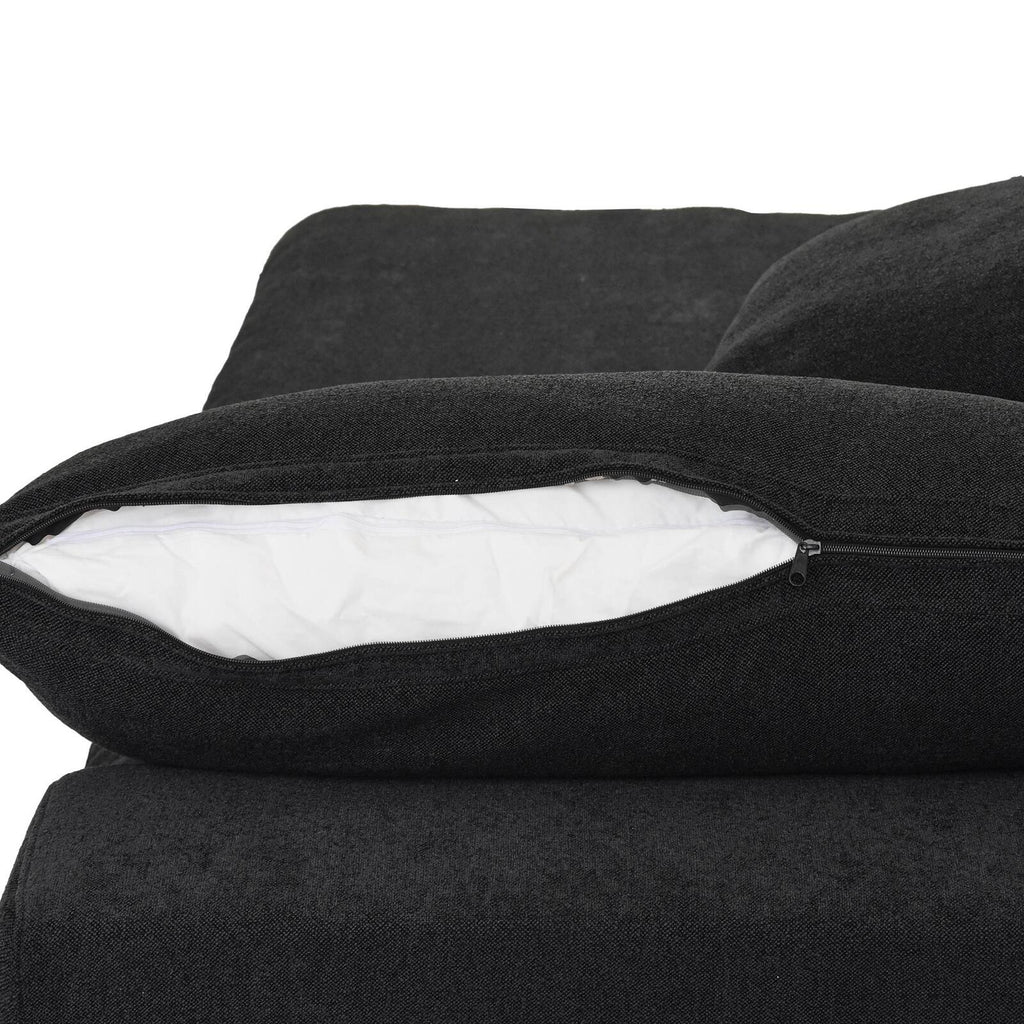 Modern Sectional Sofa with Ottoman, 3 seat + ottoman, Grey/White/Black/Khaki - PDX Furnish