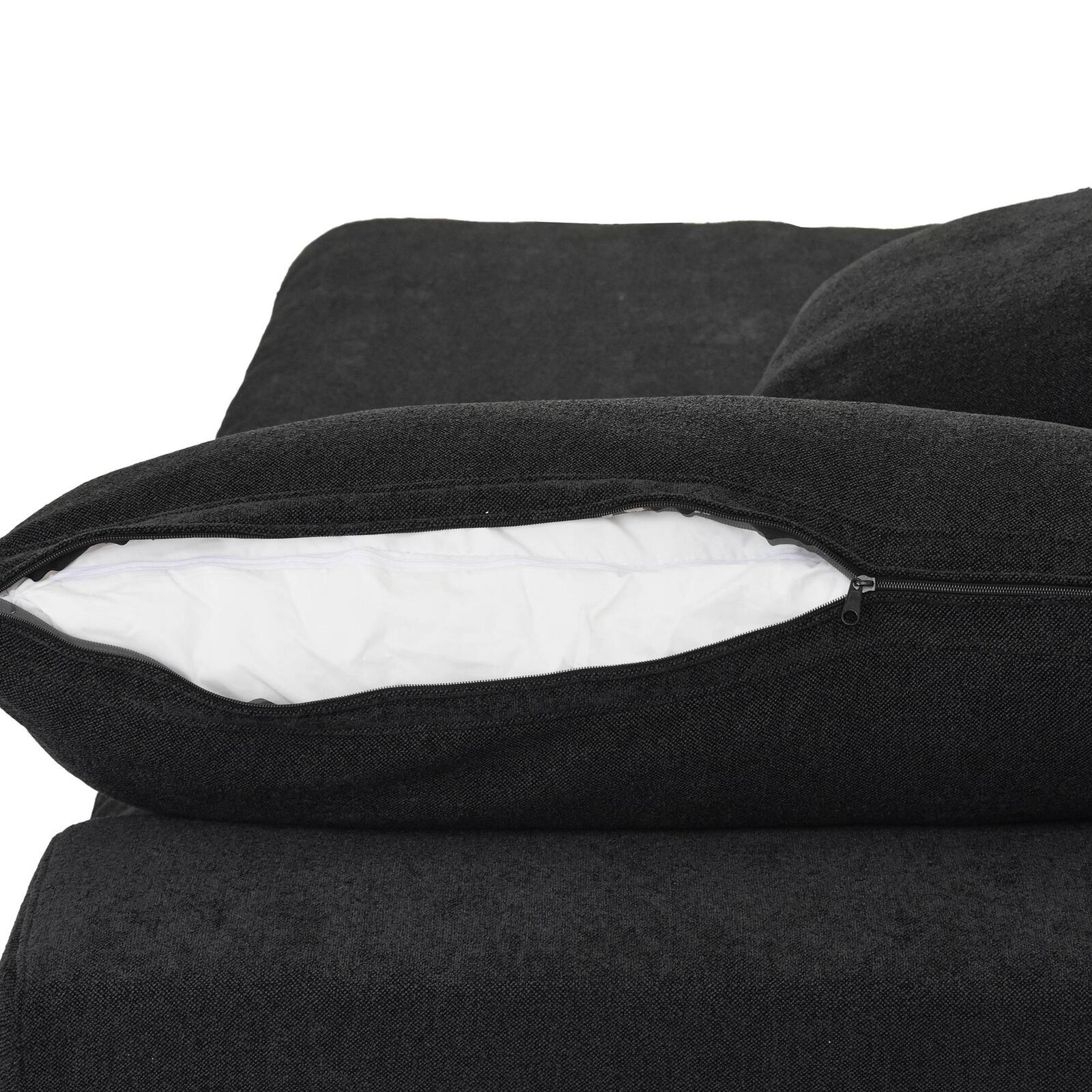 Modern Sectional Sofa with Ottoman, 3 seat + ottoman, Grey/White/Black/Khaki - PDX Furnish