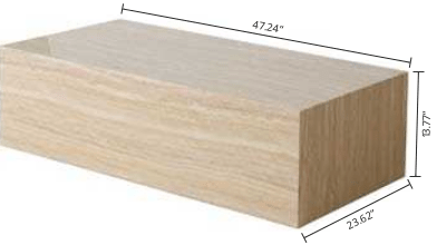 Monolith Travertine Coffee Table, Brand new - PDX Furnish