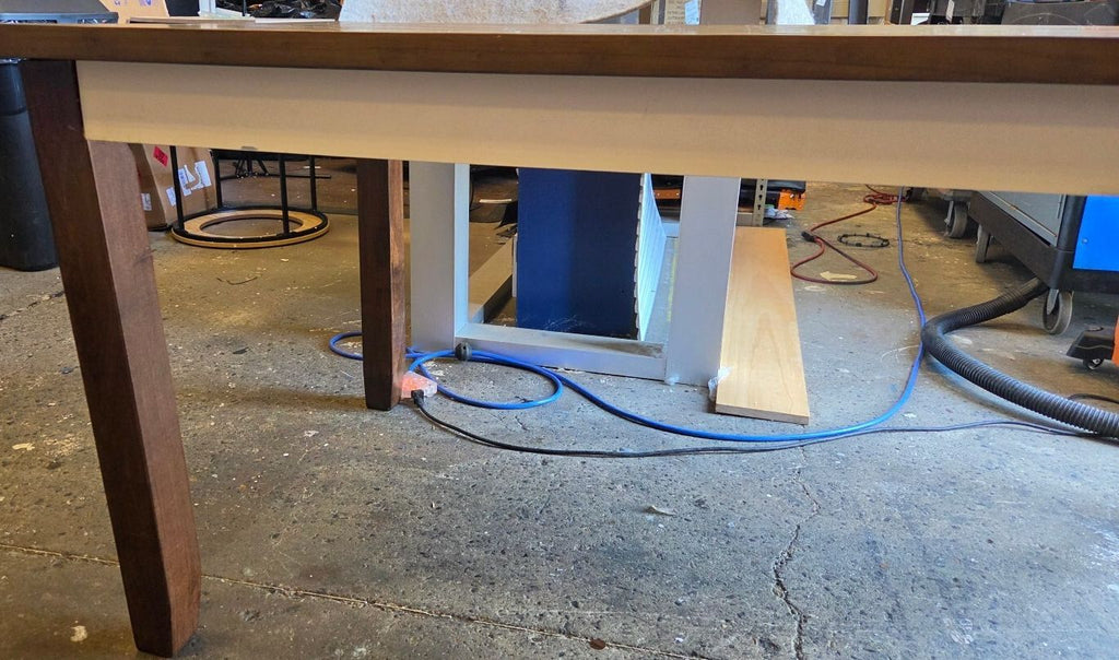 Rustic Farmhouse Dining Table / Desk with Distressed Plank Top & Tapered Legs