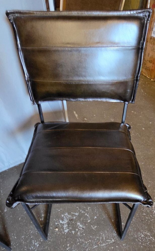 2 x 17 Stories Side Chair, Genuine Leather in Brown
