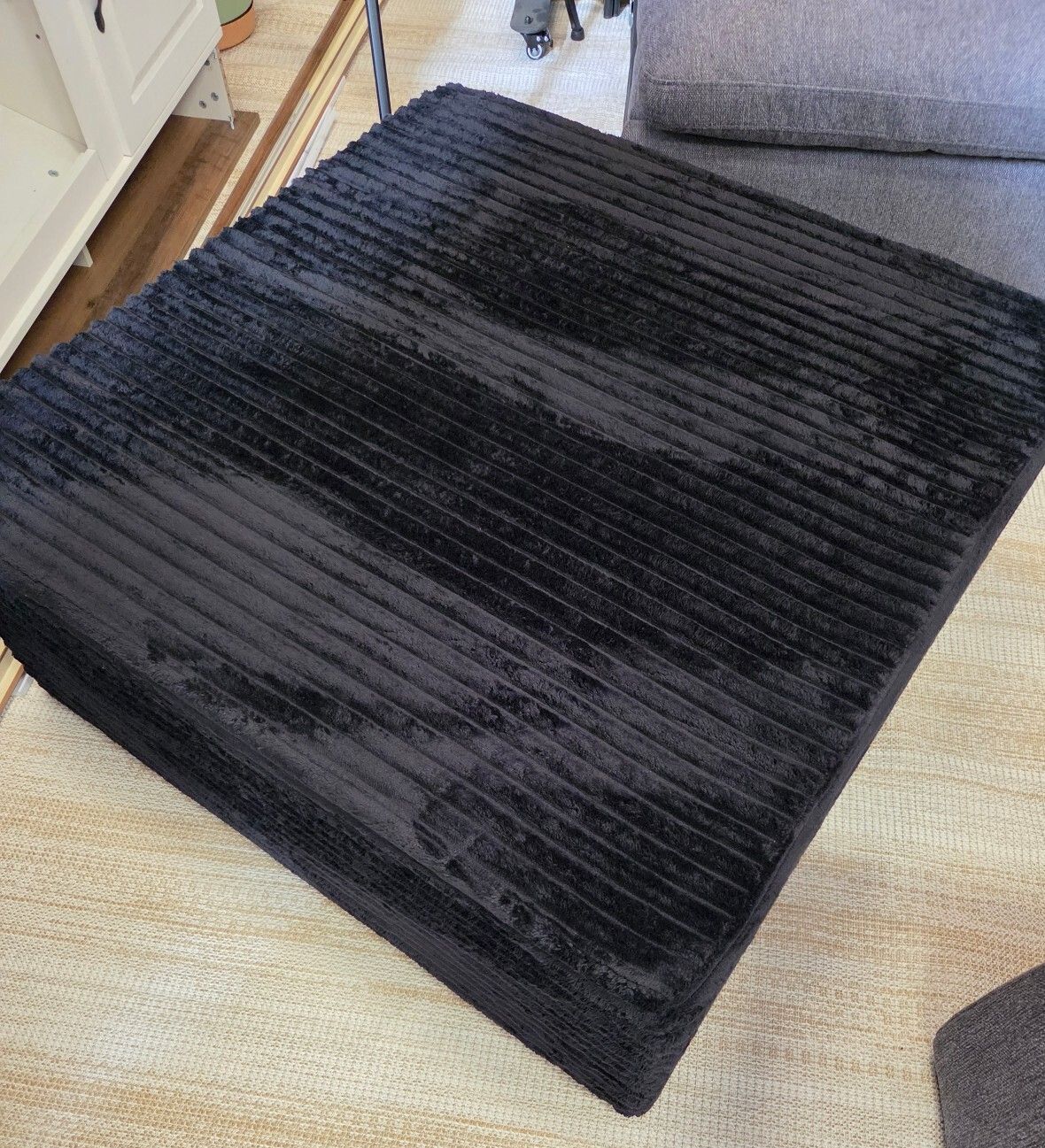 Boneless Ottoman, Black. New condition