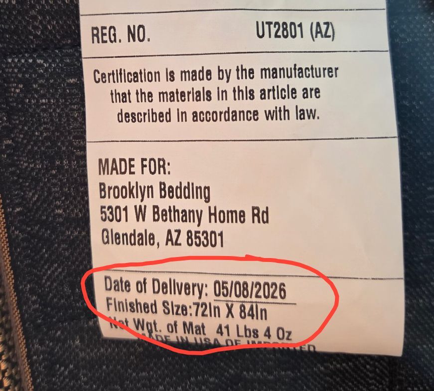 Brooklyn Bedding Titan Plus Elite Cal King mattress, Like New Condition