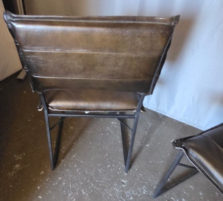 2 x 17 Stories Side Chair, Genuine Leather in Brown