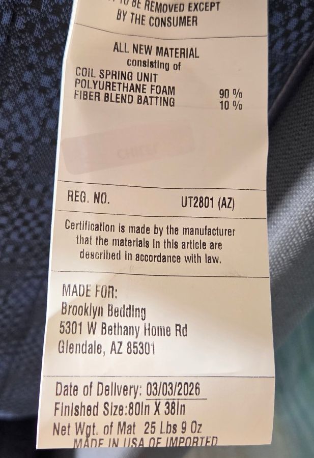 Brooklyn Bedding Aurora Luxe Cooling Split King (or 2 x TwinXL) mattress, Like New Condition