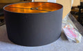Modern Drum Lamp Shade (Black Fabric / Metallic Gold Interior)