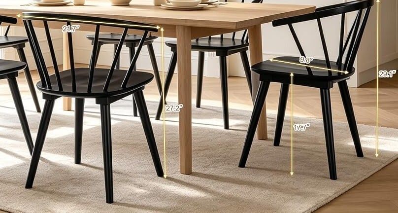 DUHOME Wooden Black Dining Chairs Set of 4, Brand New, Assembled
