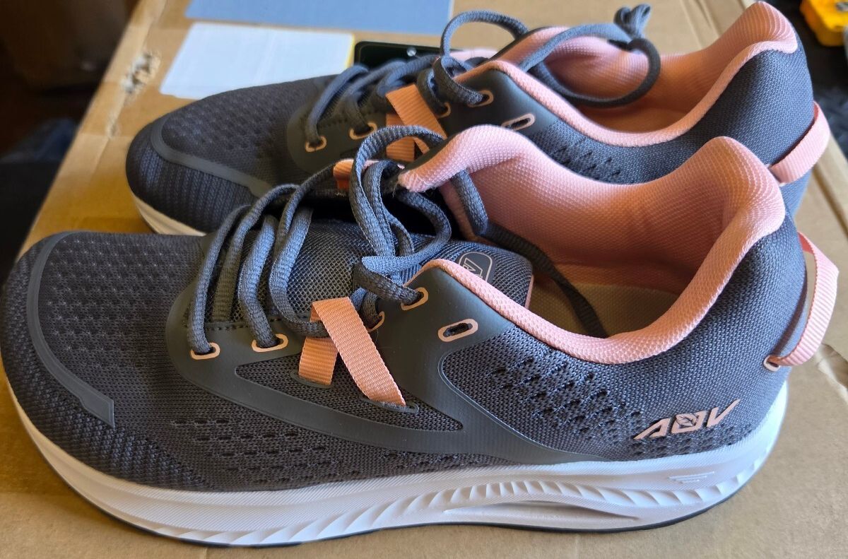 AOV-ARCH Women’s Orthopedic Walking & Running Shoes, Women’s 8 / Grey & Pink