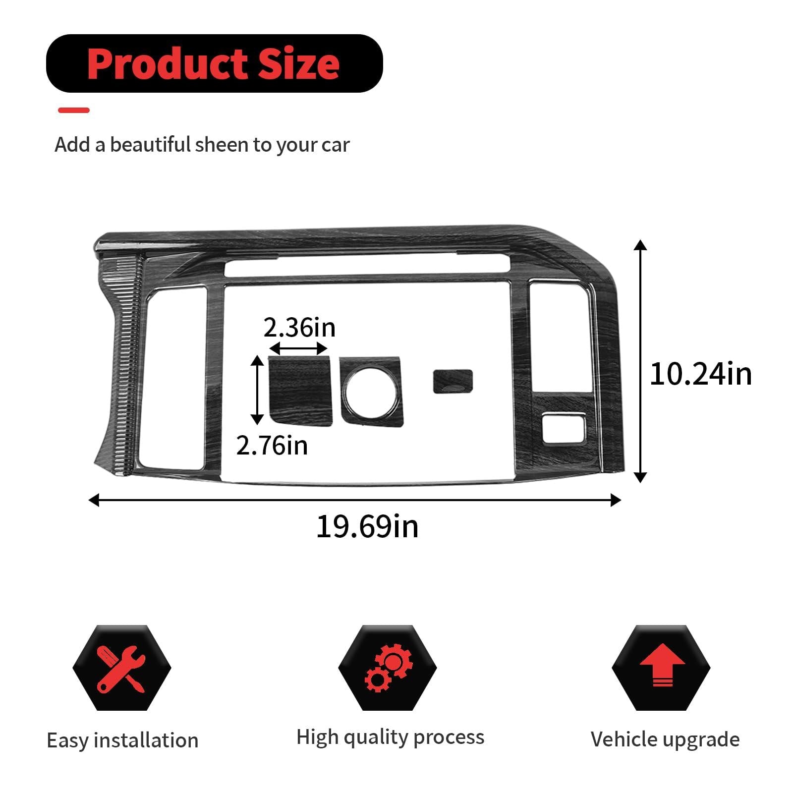 RT - TCZ Center Console Trim, Ford F150 Raptor 2024+, Black Wood Grain - PDX Furnish