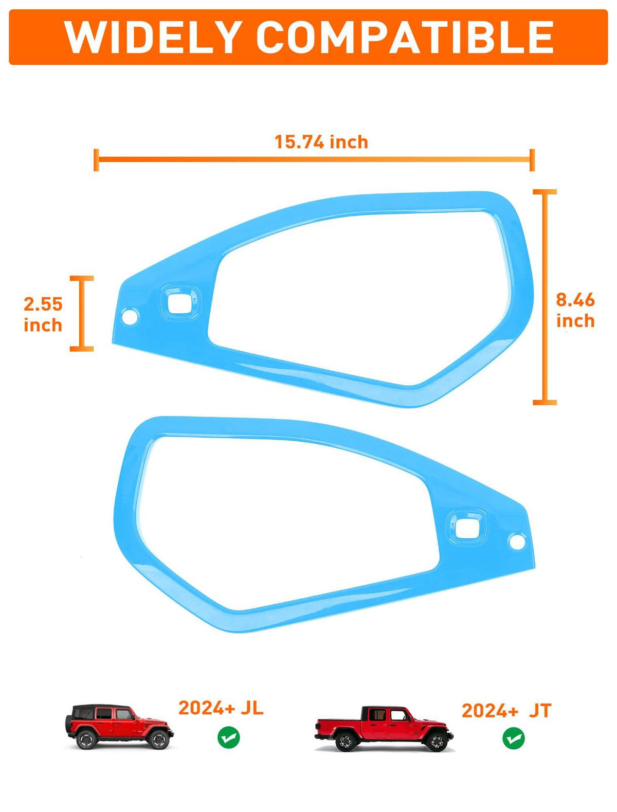 Overhead Soundbar Trim for 2024+ Jeep Wrangler (JL) & Gladiator (JT), Sky Blue