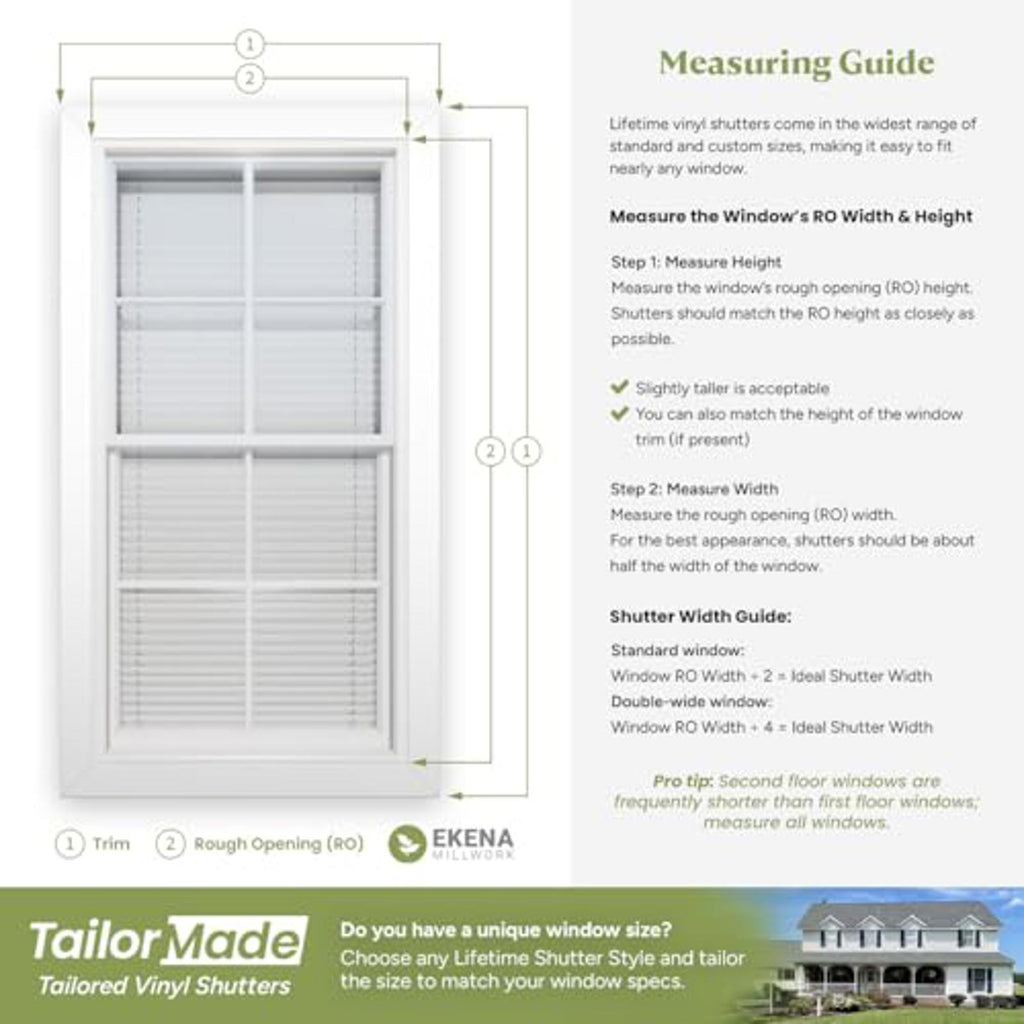 Pair of Ekena Millwork Vinyl Raised Panel Shutters, 14.75"x51", LP2S14X05100PG