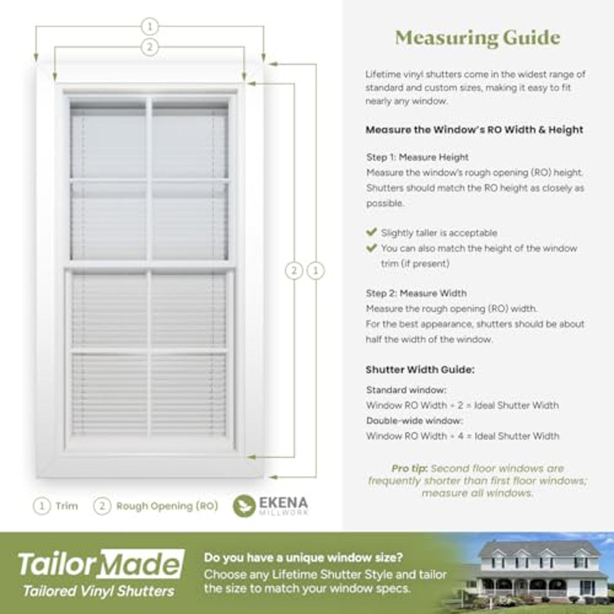 Pair of Ekena Millwork Vinyl Raised Panel Shutters, 14.75"x51", LP2S14X05100PG