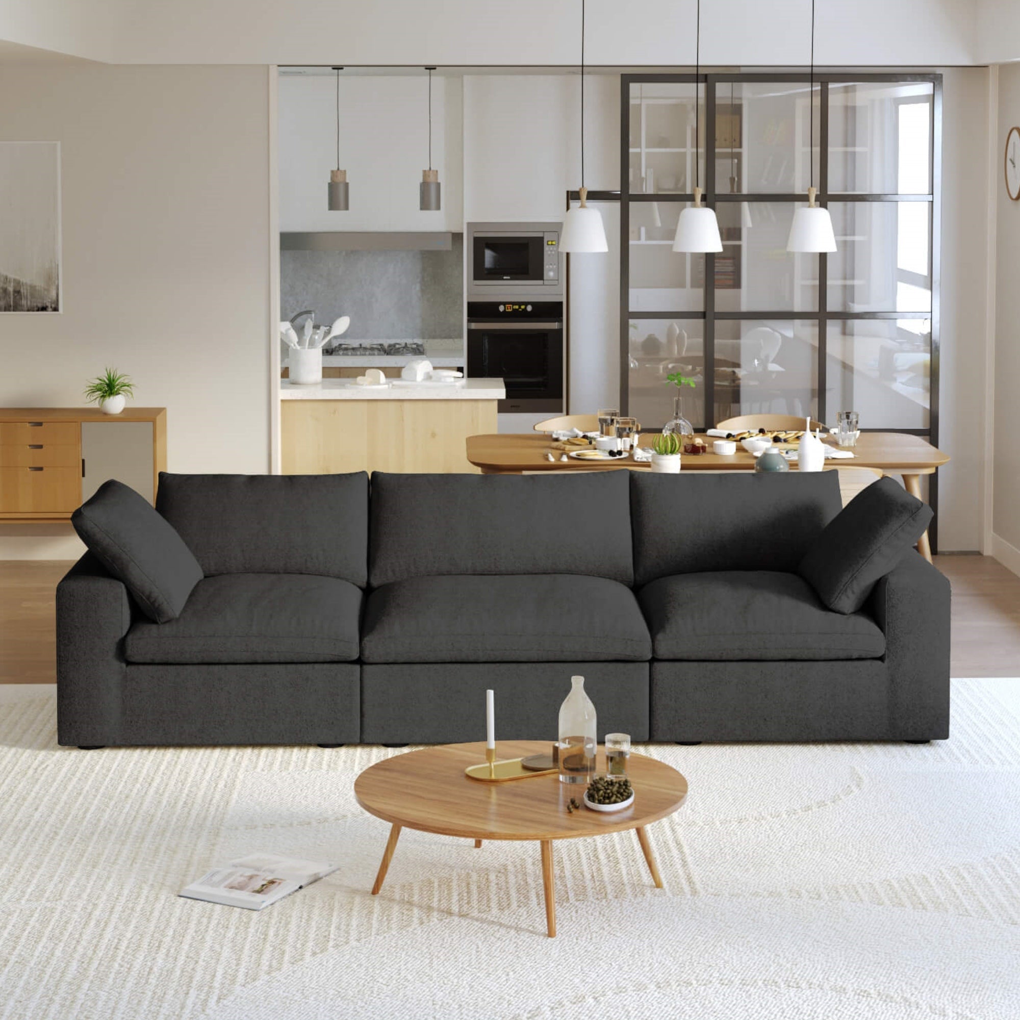 Skycloud Linen - Cotton Sectional Sofa - PDX Furnish