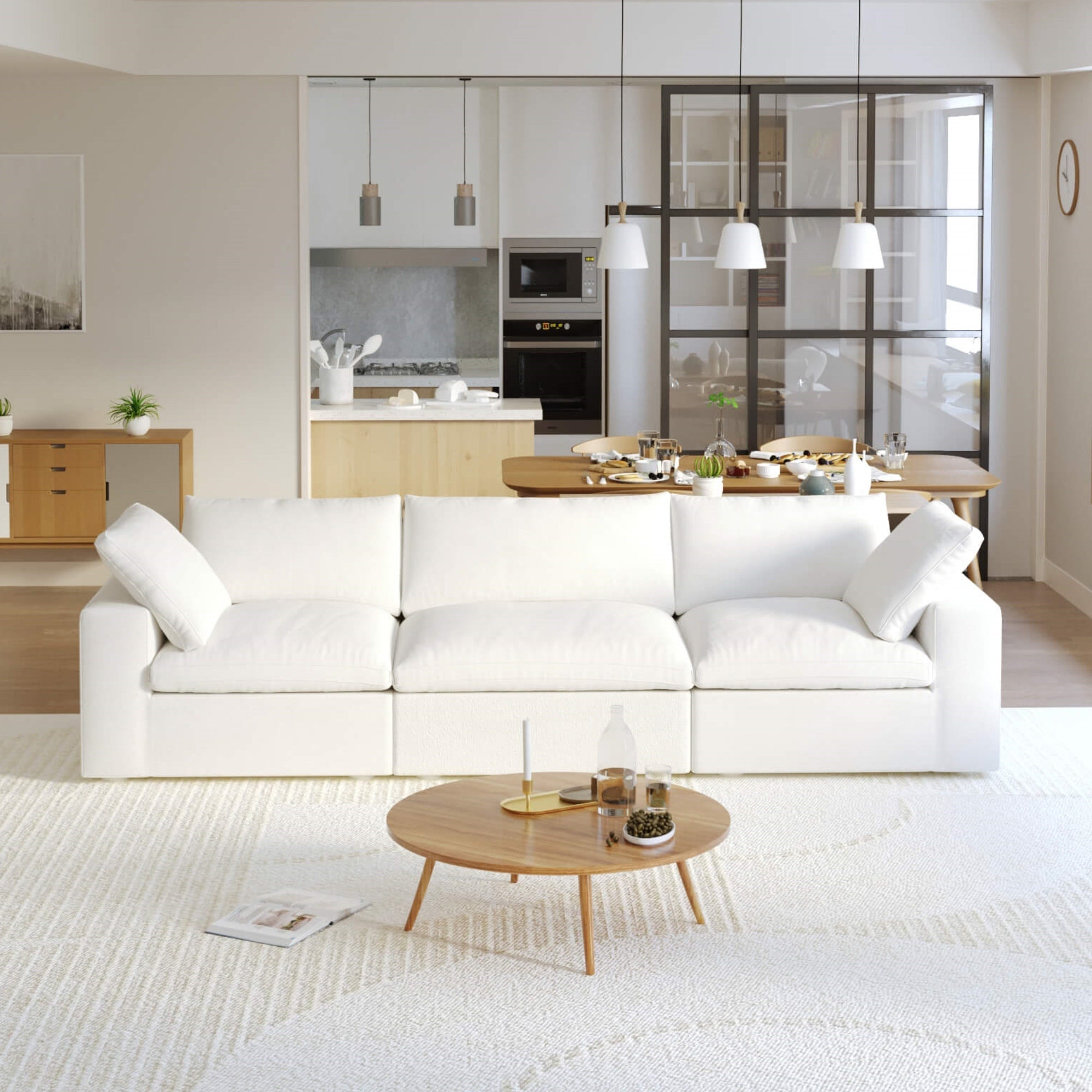 Skycloud Linen - Cotton Sectional Sofa - PDX Furnish