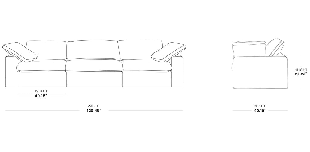 Skycloud Linen - Cotton Sectional Sofa - PDX Furnish