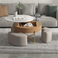 Terra Lunar Coffee Tables | Marble Top 31" Round White with Classic Gold Base - PDX Furnish