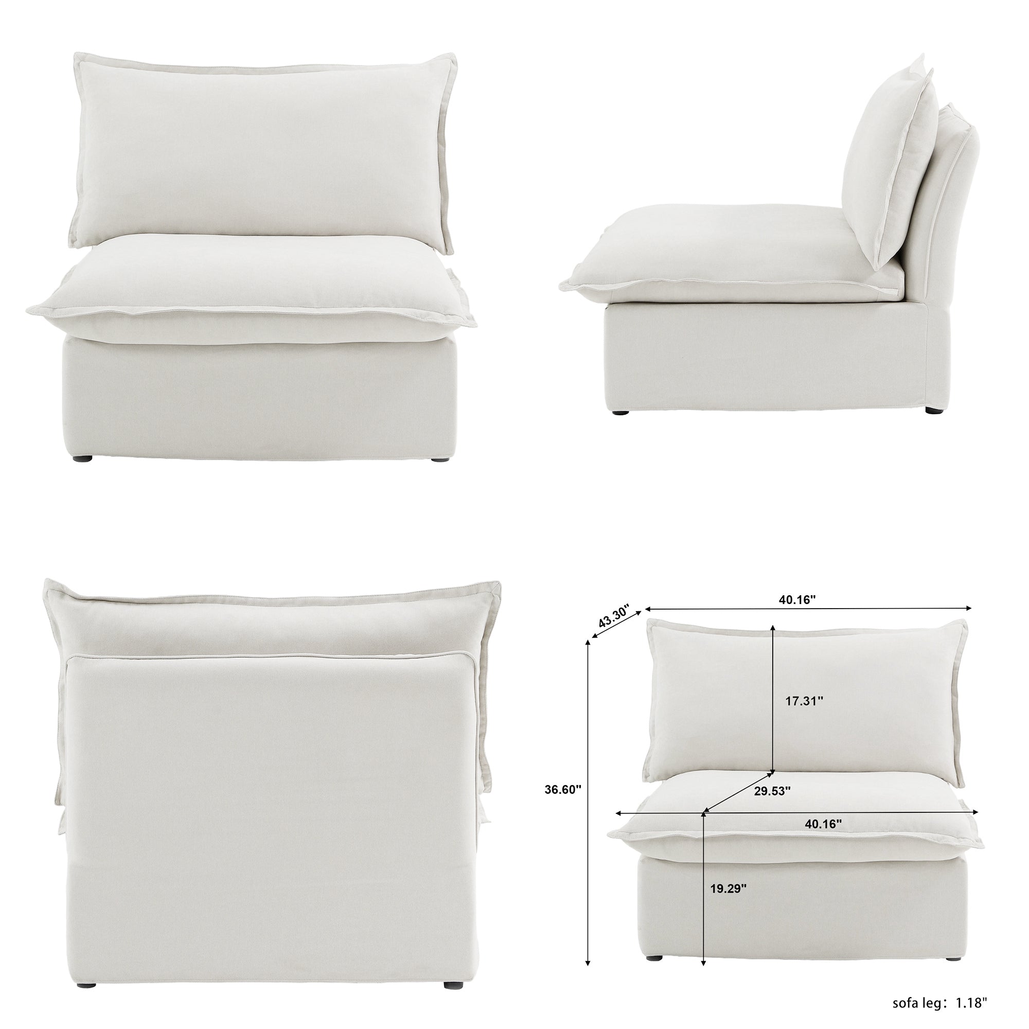 Modern Minimalist Modular sectional Sofa