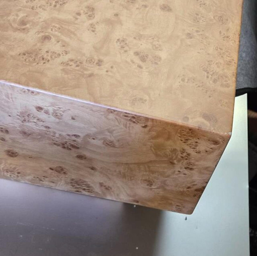 Wooden Coffee Table with Faux Burl Pattern, Sturdy and gorgeous piece, like new condition - PDX Furnish