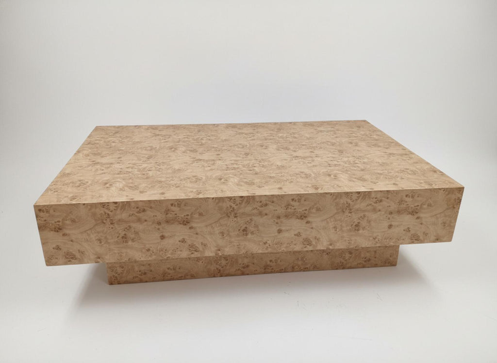 Wooden Coffee Table with Faux Burl Pattern, Sturdy and gorgeous piece, like new condition - PDX Furnish